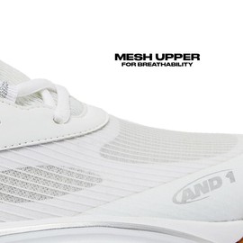 AND1 Revel Mid Men’s Basketball Shoes, Indoor or Outdoor Basketball Sneakers for Men or Women, Street or Court - White/Silver Grey, 13 Medium