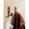 SORWDUERM 4 Pack Brown Leather Coat Hooks Wall for Hanging