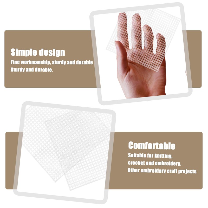 WELANE Plastic Canvas Sheets, 10 PCS Transparent Mesh Canvas for