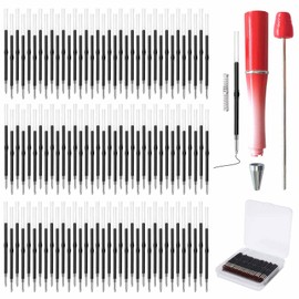 300 Pack Beadable Pens Refills Bulk - Black Ink Ballpoint Pen Refill, Smooth Writing Ink Refills for DIY Pen Making, Beaded Pens Supplies with Storage Box for DIY Lovers, Teachers