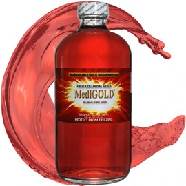 MediGOLD True Colloidal Gold Dietary Supplement - 500 mL (16.9 Fl Oz) in Clear Glass Bottle