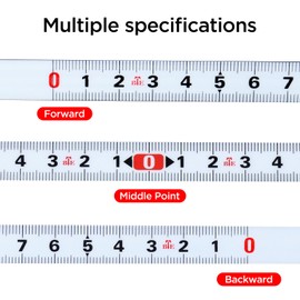 4PCS Steel Self-Adhesive Measuring Tape, White Painted Scale Tape Measure, 1 m Metric for Sticking, 2PCS 1 m Left to Right, 1 m Right to Left, 1 m Middle to Left to Right