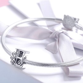 Tizu Letter Charms, 925 Sterling Silver, Alphabet Charm Pendant for European Bracelet, Necklace, Sterling Silver