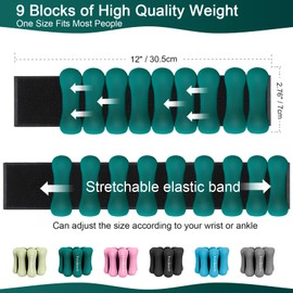 Wrist and Ankle Weights for Women Men, Adjustable Ankle & Wrist Weights Set of 2 (1Lb Each), Wearable Arm & Leg Weighted Bracelets for Home Yoga, Walking, Running, Dance, Gym, Pilates, Aerobics