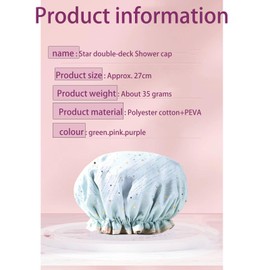 Shower Cap, One Size Fits All, Clear (green)