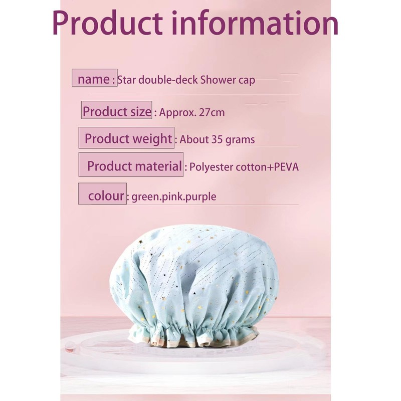 Shower Cap, One Size Fits All, Clear (green)