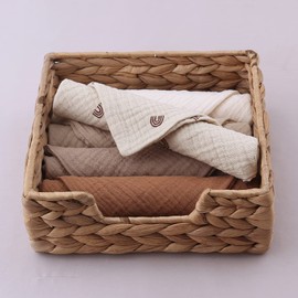 SUCHUANGUANG Pack of 5 Hand Towels Baby Wash Cloth Baby Bath Towel Handkerchief Cotton Burp Cloth Soft Absorbent Gauze Nursery Wash Cloth