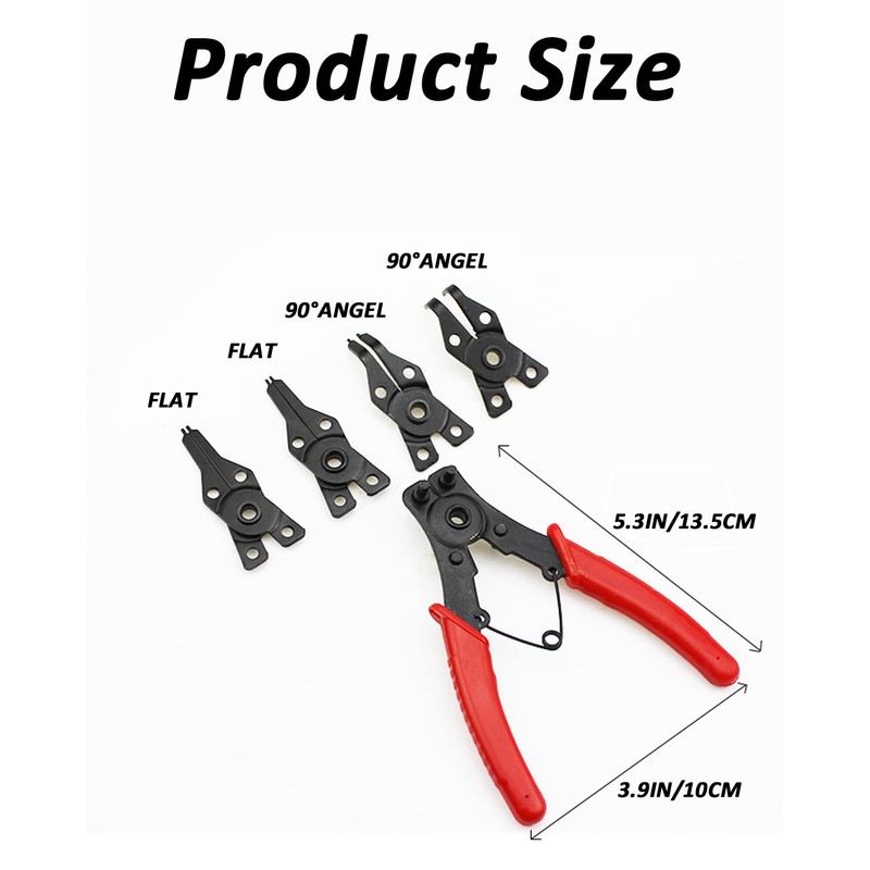 Snap Ring Pliers, Hosrnovo 4 In 1 C Clips Removal