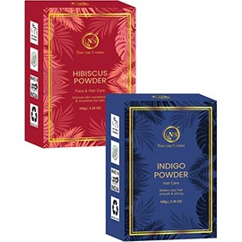 Nuerma Science Organic Hibiscus Powder and Indigo powder Combo (Pack of 2 100GM Each)