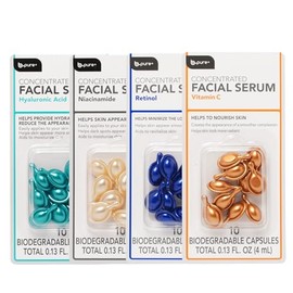 b.pure Paquete variado completo de suero facial concentrado | Cápsulas de ácido hialurónico, niacinamida, retinol y vitamina C | 40 unidades