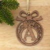 Laser cut Christmas tree bauble decoration: Letter G