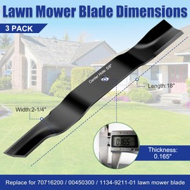 Upgrade 04771200 (3 Pack) 18" Lawn Mower Blades Compatible with Gravely 52" Deck Lawn Mower Blades ZT X, ZT XL, fit for ARIENS IKON X, IKON XL, Replace for 00450300 03253800 Mower Blades