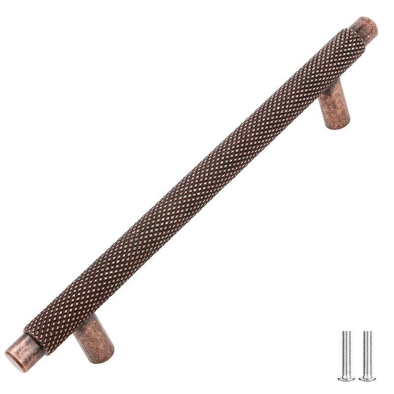 Decoranddecor Aurelia - Round Knurled Cupboard Handles | T-Bar Cabinet