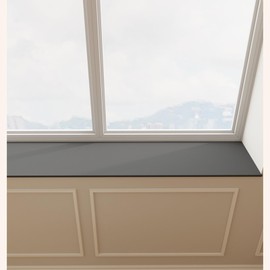 BANEBOR Window Sill Cushion Pad - Narrow Adjustable & Waterproof Window Seat Mat for Bay Windows, Absorbent Dust-Proof Liner with Non-Slip Backing,Cut-to-Fit (Grey, 79''x8'')