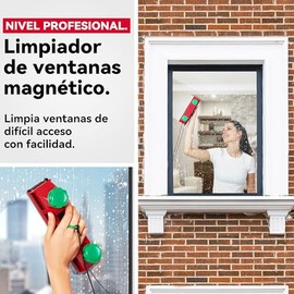 Tyroler Bright Tools - Limpiacristales Magnético The Glider D-4 - Limpiador de Ventanas para Interior y Exterior | Acristalamiento Simple, Doble o Triple 2-40 mm | Potencia de Imán Ajustable