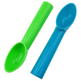 Xhziy Plastic Ice Cream Scoop Fruit Scoop Melon Baller Scoop Kitchen Accessory Cupcake Scoop Orange Green Blue Pink 4pcs