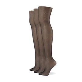 No nonsense Women's Fishnet Openwork Tight, Black- 3 Pair Pack, Large-X-Large