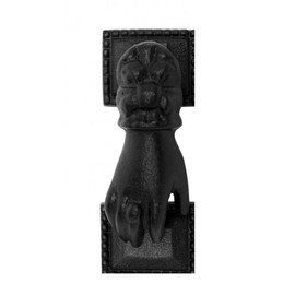 Renovators Supply Manufacturing Door Knockers for Front Door 4 in. Cast Iron Hand Shaped Door Knocker with Mounting Hardware