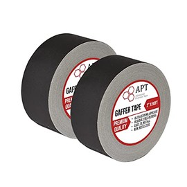 APT, Premium Grade Black Gaffer Tape, Heavy Duty, Residue Free, Non Reflective and Easy to Tear Pro Gaff Tape for Photographers, DJs- Main Stage (2 Rolls)