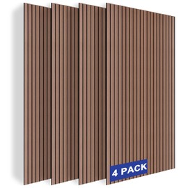 BUBOS 4 Pack Large Acoustic Panels,47.2"x23.6"Acoustic Wall Panels,Self-Adhesive Sound Proof Panels for Walls,Decorative Soundproof Panels for Recording Studio&Office,Walnut