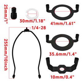 bociloy 2 Sets 10 Inch Lamp Shade Harp Holder Kit, Lamp Harp Frame with Finials, 3/8 Standard Saddle E14 E26 E27 Light Base UNO Fitter Adapter (Black)