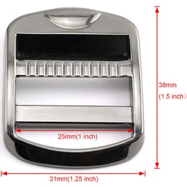 HJ Garden Metal Ladder Lock Buckle Slider Adjustable Zinc Alloy Buckles for Backpack Strap Accessories 25mm, Black, 25mm