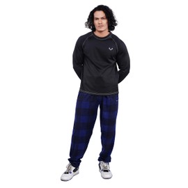 PREDAGEAR Men's 1-Piece Polar Fleece Loungewear – Soft & Warm Pajama Set with Side Pockets – Lightweight, Durable, Cozy Sleepwear & Casual Wear – 100% Polyester Fleece