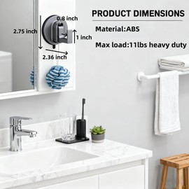 4 Pcs Suction Cup Hooks - Heavy Duty No-Drill Removable & Reusable Hooks Waterproof Rustproof Vacuum Suction Hangers for Shower Bathroom Robe Loofah Wreath Decor Ideal for Glass Tile Mirror Door