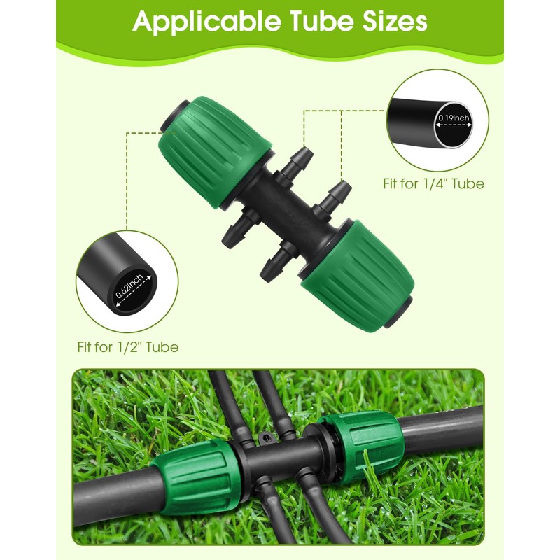 18 Pcs Drip Irrigation Fittings Kit, MSDADA Drip Irrigation System