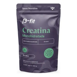 B-FIT B Just Creatine - Creatina Monohidratada Pura en Polvo - 90 Servicios 450 gr 3 Meses de Suministro - Pre Entreno Ideal Pre Workout - Creatina Si