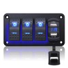 Geloo 3 Gang Switch Panel Waterproof, 12 V/24 V Marine