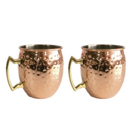 Tarros taza de Acero inoxidable cubierto de color cobre para bebidas y coctél, estilo Moscow Mule, 550 ml, Set de 2 piezas | AV-205