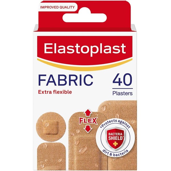 Elastoplast Extra Flexible Fabric Plaster Strips, Pack of 40