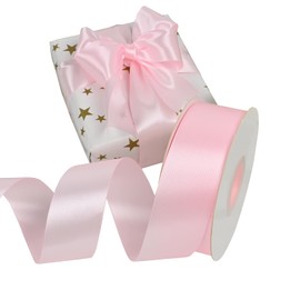 Simplegoal Double Face Pink Satin Ribbon 1-1/2 Inch X 50 Yards Polyester Pink Ribbons for Gift Wrapping Fabric Ribbon for Crafts Flower Bouquet Sewing Arts Wedding Party Decoration