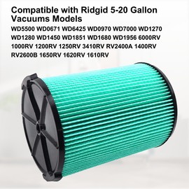 VF6000 5-Layer Replacement Filter for Ridgid 5-20 Gallon Wet Dry Vacuums WD5500 WD0671 WD6425 WD7000, VF3502 Vacuum Bags for Ridgid 12 to 16 Gallon Wet Dry Vacuums WD1950 WD1956 WD1850