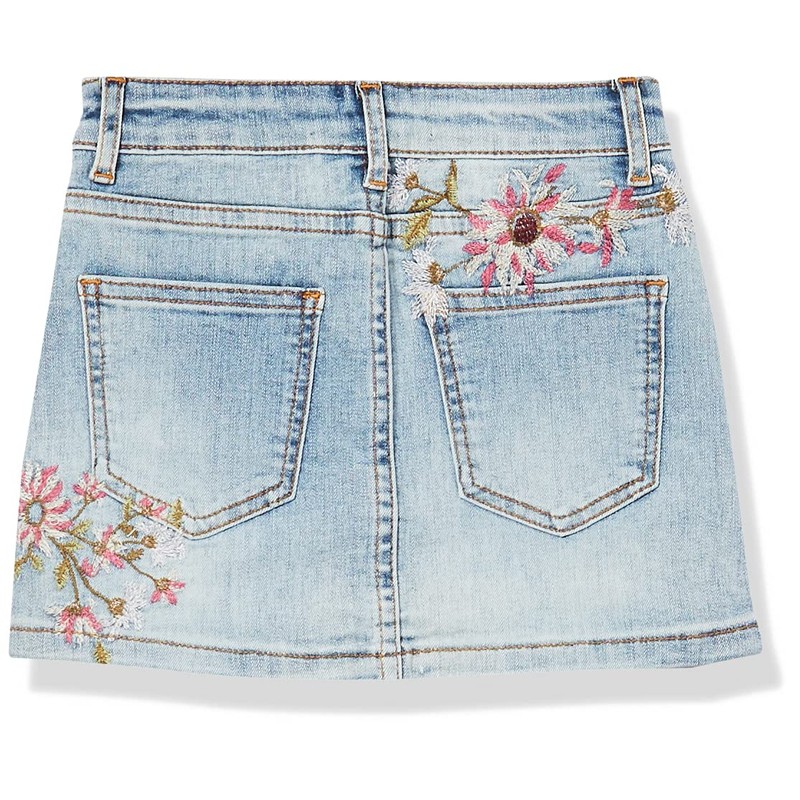 Desigual Girls' Denim Skirt Short, Blue, 5/6, Azul/Patchwork, 5-6 Años
