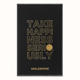 Moleskine - Limited Edition Smiley Plain Notebook with Collector's Box, Hard Cover and Elastic Closure Journal, Size Extra Small 6.5 x 10.5 cm, Colour Black