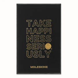 Moleskine - Limited Edition Smiley Plain Notebook with Collector's Box, Hard Cover and Elastic Closure Journal, Size Extra Small 6.5 x 10.5 cm, Colour Black