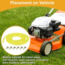 Partuto 1 Set Universal Petrol Fuel Line Gas Line Pipe Hose Plastic Yellow 4.92ft 1/9"ID 1/5"OD