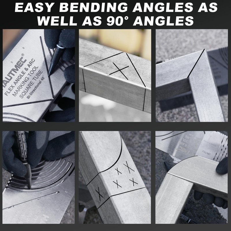 HAUTMEC Flex Angle & Arc Marking Tool,Multi-functional Square Tube Scriber