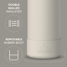 Hydrapeak 26oz Sport Insulated Water Bottle with Chug Lid, Leak & Spill Proof, Keeps Drinks Cold for 24 Hours, Hot for 12 Hours, Premium Stainless Steel Water Bottles (26oz, Stone)