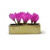 WGVI Long Rectangle Ceramic Planter Vase in Gold Etched 14"
