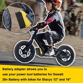 Zelvoro for Stacyc 12" and 16" for De.Walt 20v Battery Adapter, Double The Battery Life
