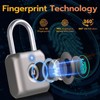 Pothunder Fingerprint Smart Padlock Lock, Biometric Metal Keyless Thumbprint Lock,