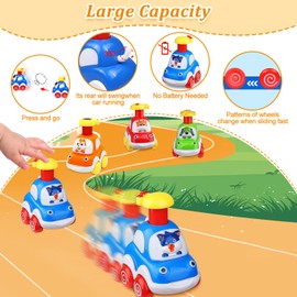 Animal Car Toy with Tractor from 1 Year Boy, Toy Cars from 2 Years, 4 Pieces Press Go Toy Car Gifts, Baby Wind-Up Car, Montessori Children's Toy Gift for 1 2 3 Years Boys Girls