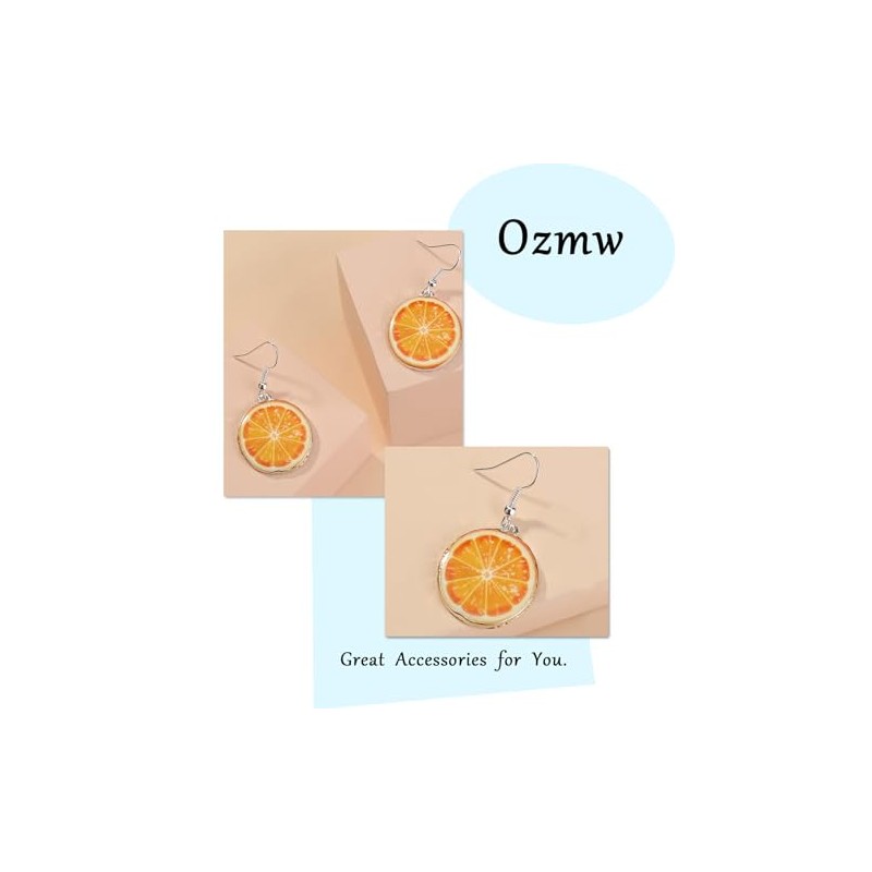 Orange Earrings, Stainless Steel