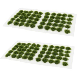 100 Pcs Static Grass Tuft Model Grass Tufts Railway Artificial Grass Miniature Wargaming Terrain DIY Model Railroad Scenery Wargame Scenery (Green)