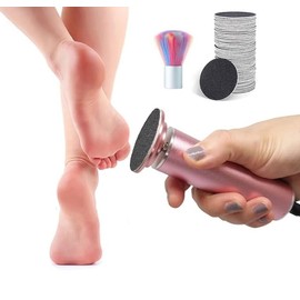 Spargos Electric Foot Callus Remover - Rechargeable Pink Electric Callus Remover for Feet with 9 Speed Settings, Type-C Charging, and 60 Sanding Discs for Smooth Skin - Electric Foot Filer