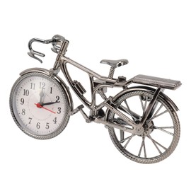 Ejoyous Metal Vintage Bicycle Clock Lifelike Vintage Decorative Ornament Compact Table Alarm Clock for Home, Dorm, Office
