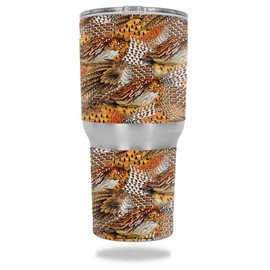MightySkins Skin Compatible with RTIC Tumbler 30 oz (2016) – Pheasant Feathers | Protective, Durable, and Unique Vinyl Decal wrap Cover | Easy to Apply, Remove, and Change Styles | Made in The USA